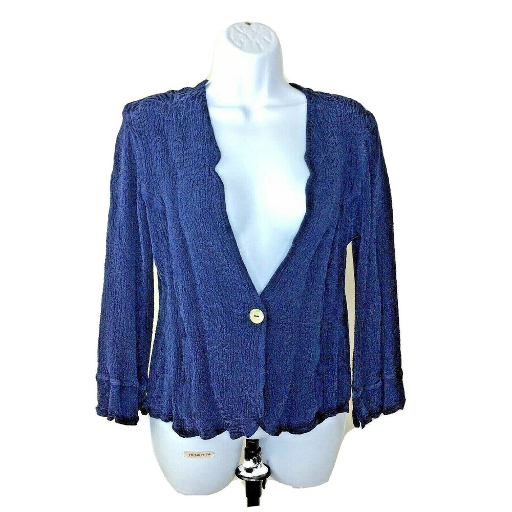 Marina Avraam London Cardigan Womens Size 6 Blue Sweater Button Closure
